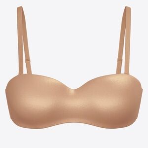 Victoria’s Secret lightly lined strapless bra praline 42c